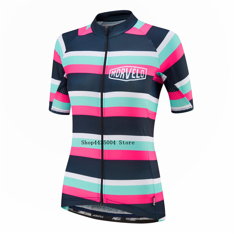 

Morvelo High Quality Women's MTB Bike Quick Dry Jersey Shorts 9D Padded Summer Sports Shirt Tops Cycling Clothing Ropa Ciclismo, As picture