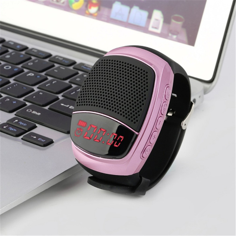 

Smart watch speaker Sports Wireless Bluetooth Speaker Hands-free Call TF Card Playing FM Radio Self-timer Time Display