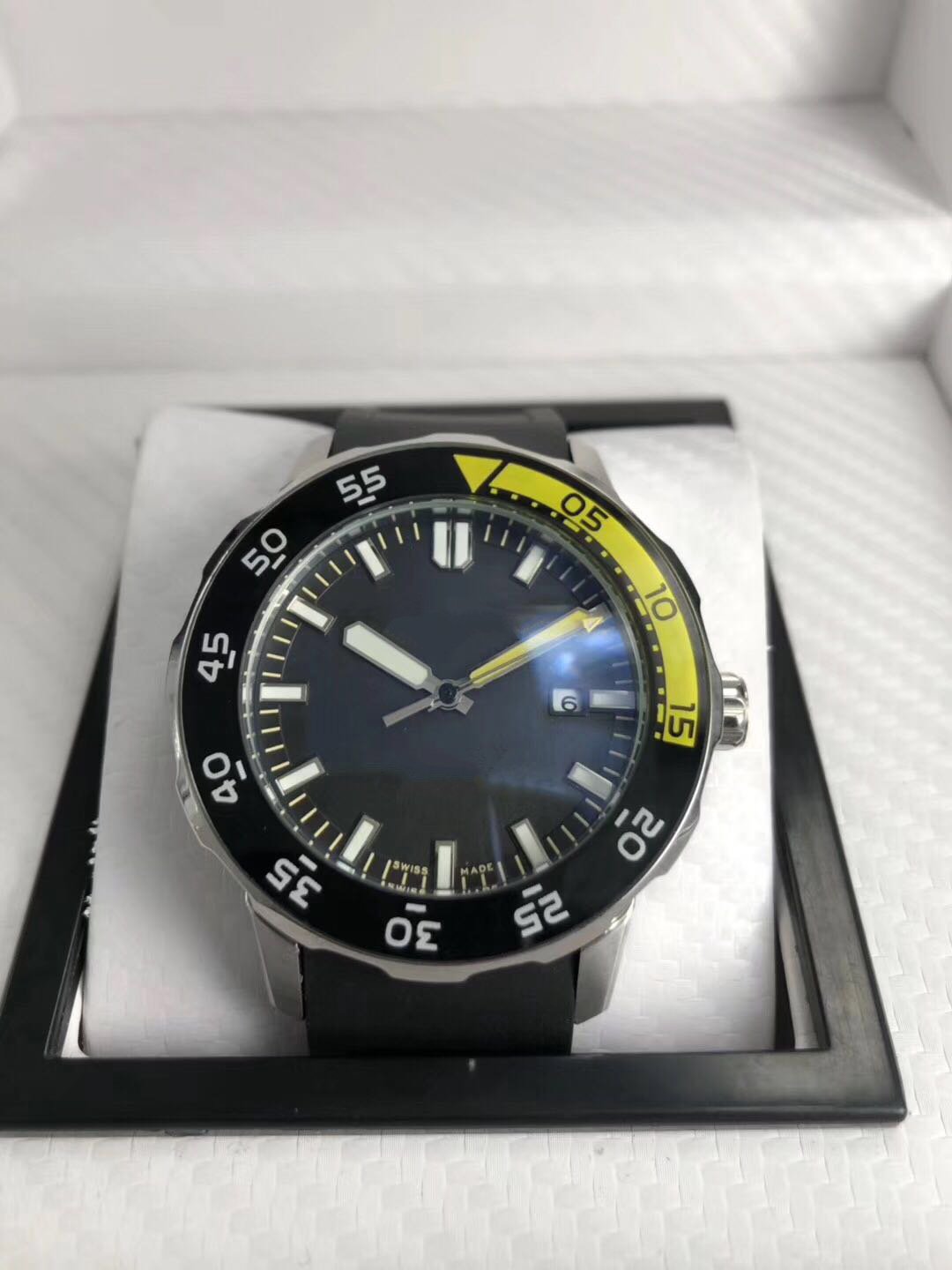 

Top quality man sport watch mechanical automatic watches rubber strap wristwatch black dial 052, Silver orange bezel