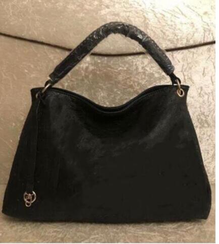 

2020 #M40249 Genuine Embossing Designer Bag Leather Vintage Flowers Shopping Women Tote Purse Artsy Shoulder Handbag Handbags New Jwnvo, Black embossing
