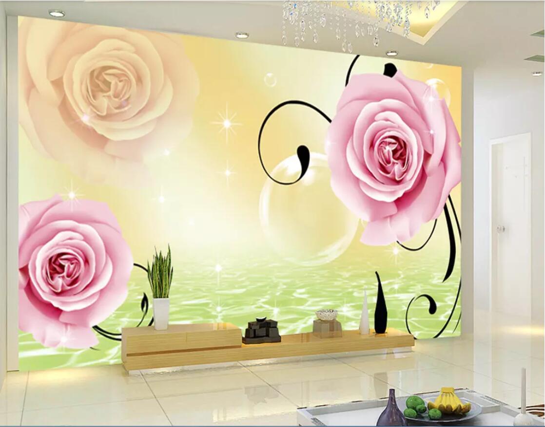 

3d wallpaper custom photo mural Pink rose circle TV background wall 3d landscape wall tapestry 3d, Pictures show