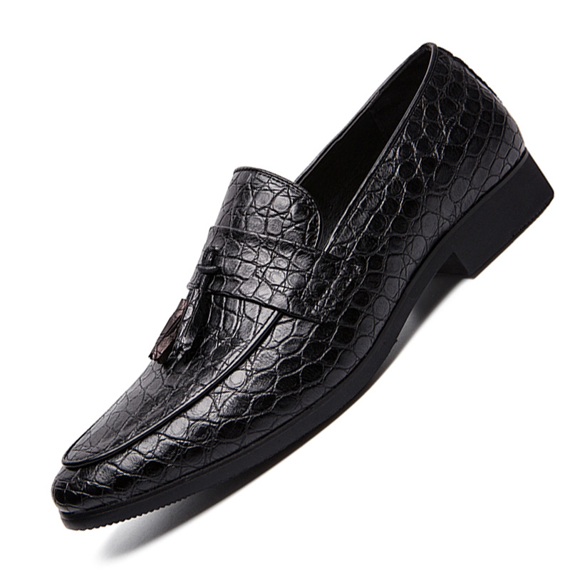 

Men Formal Business Brogue Shoes Luxury Men's Dress Shoes Male Casual Leather Wedding Party Loafers, Black