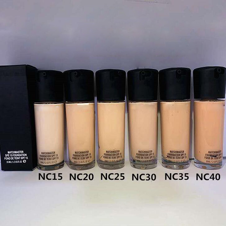 

Hot Makeup MC Foundation Fix Fluid 15 Foundation Liquid 35ML Face Highlighters Concealer NC35 NC40 6 Colors Drop Shipping, As picture
