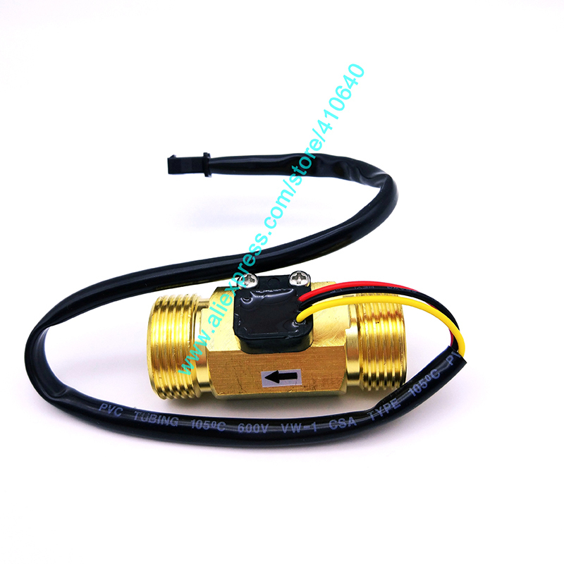 Full Copper Material G3/4" DN20 2 to 45L/min Circulation System Water Flow Sensor Flowmeter 35*60mm Length FACTORY DELIVERY-image-463701691