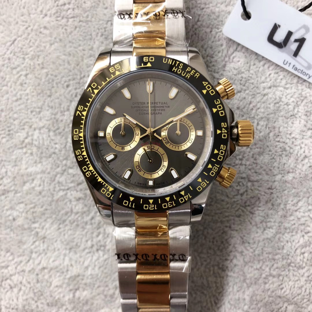 

2020 U1 top Mens Watch Automatic Mechanical Ceramic Bezel Spphire Glass Stainless Steel Solid Clasp Gray Men Watches Male Wristwatch, Slivery;brown