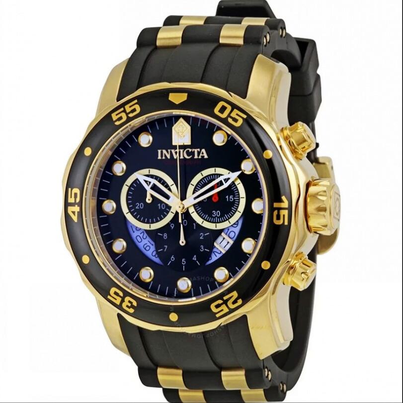 

Top quality swiss cosc original Invicta brand Dial diameter 48mm chronograph Multiple time zones Luminous Men's silicone belt Quartz watch, Original box