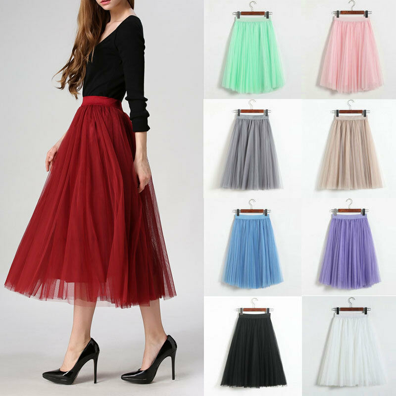 

Women Tutu Tulle Skirts Long Prom Party Mesh Petticoat Dress Beach Skirt Costume Wedding Prom Rockabilly Bouffant Dress