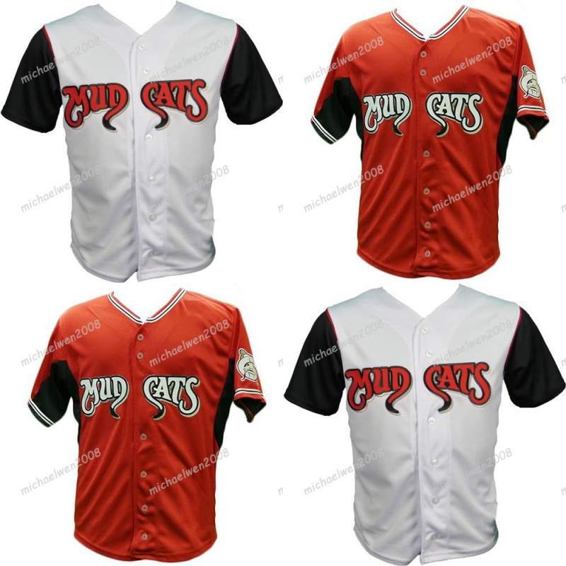 

Mens Carolina Mudcats Orange White Custom Double Stitched Shirts Baseball Jerseys High-quality, Mens orange