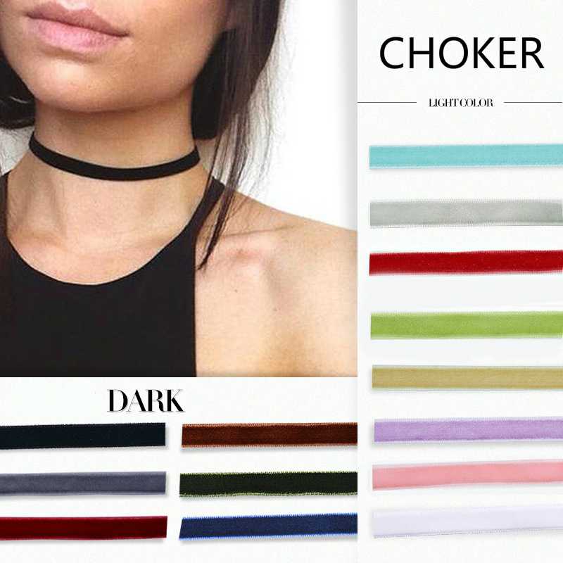 

Multicolor Collar Colored Sexy Velvet Choker Necklace Women 8PCS Wedding Accessories