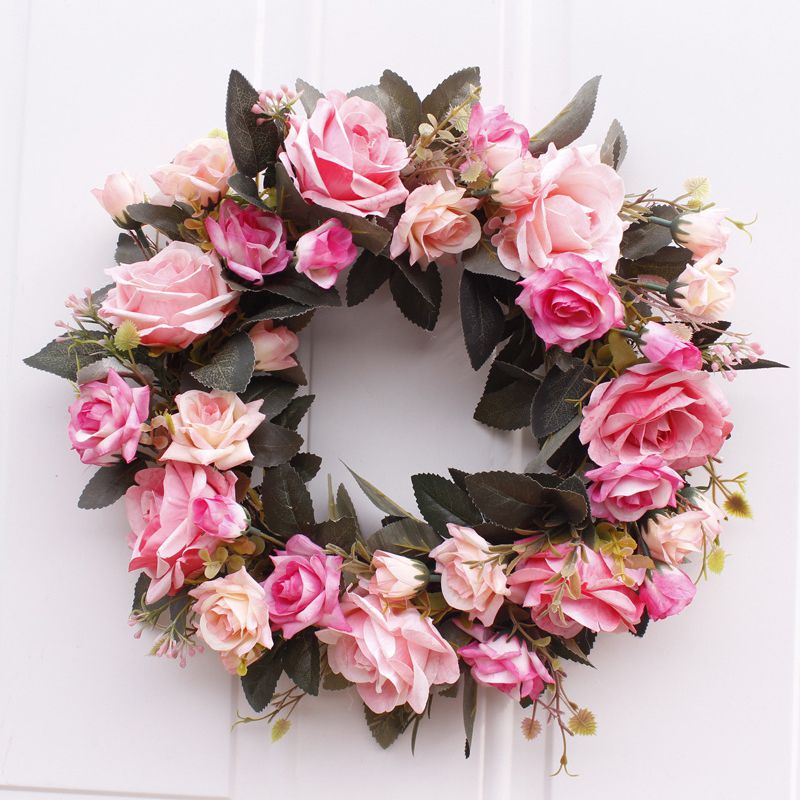 

Rose Wreath Large Garland Artificial Flower Wreath Wall Hanging Door Decoration Home Decoration Farmhouse Decor, 14a5