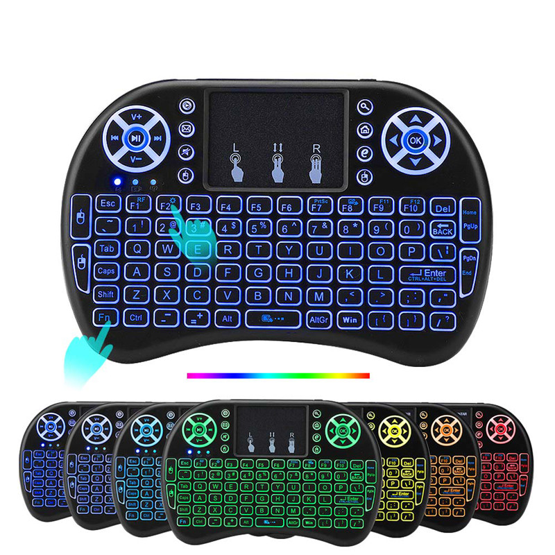 

50pcs Rii I8 Backlit Wireless Keyboard Backlight Air Mouse Remote control With Touchpad For X96 Mini Max Android TV Box Cheapest on Dhgate