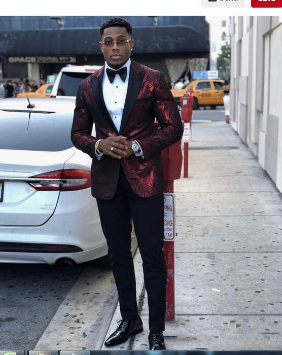 

Cheap And Fine One Button Groomsmen Peak Lapel Groom Tuxedos Men Suits Wedding/Prom/Dinner Best Man Blazer(Jacket+Pants+Tie) A339, Same as image