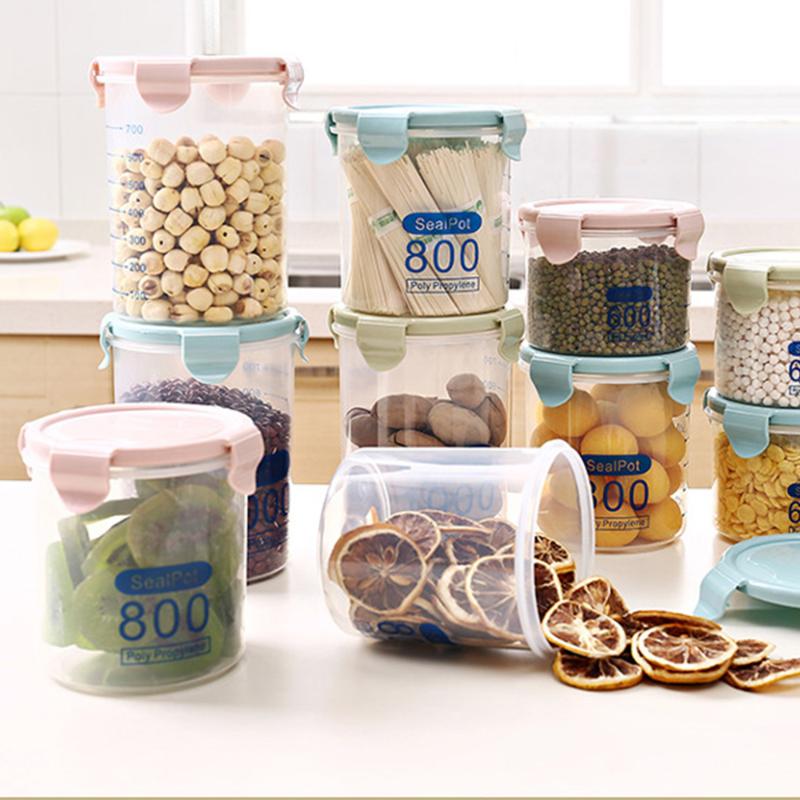 

Kitchen Containers Cereal Storage Box Kitchen Airtight Sealed Lid Grains Rice Beans Container Case Storage Container