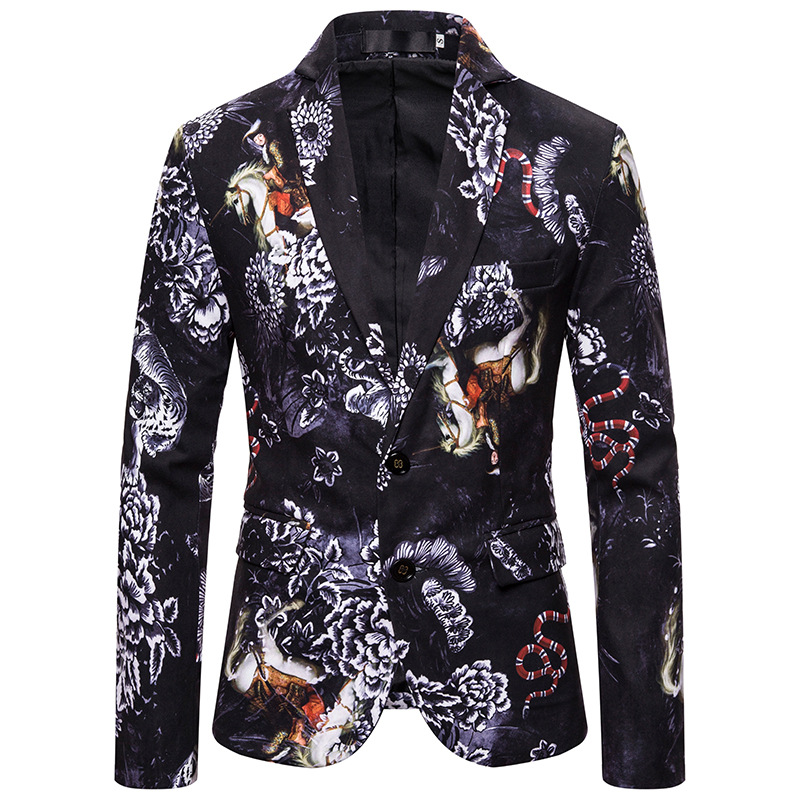 

Mens Blazers Men Rose Floral Blazers Suits Jackets Lovely Angel Mens Printed Blazer Single Breasted Blazer, As pic