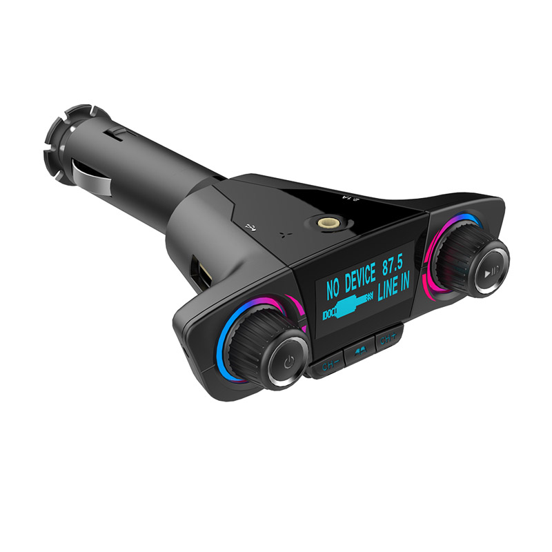 

Bluetooth Car Kit Handsfree FM Transmitter Wireless A2DP AUX Audio Car MP3 Player Support U Disk TF Card Folder Playback