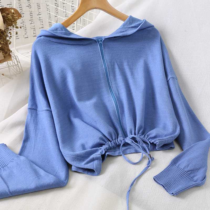 

Woman Hoodies Sweatshirt Women Casual With Zipper Womens Crewneck Zip Up Spring Autumn Hoodie Jacket Wearing Clothes 2019 II50MS, Black