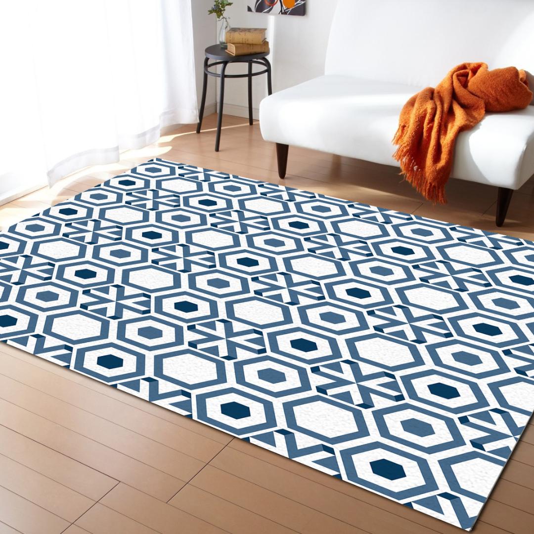 

Hexagonal Geometry Modern Carpets for living room Geometric Rugs Large Anti-slip Safety Carpet, As pic