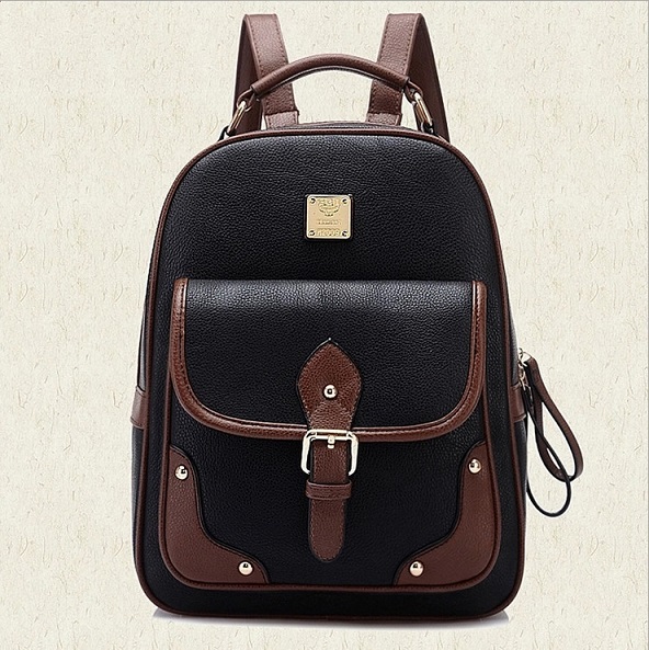 

Fashion Bags Ladies Backpack Style college wind bag casual Womens Contrast Mini Outdoor Leisure Backpacks wholesale, Black