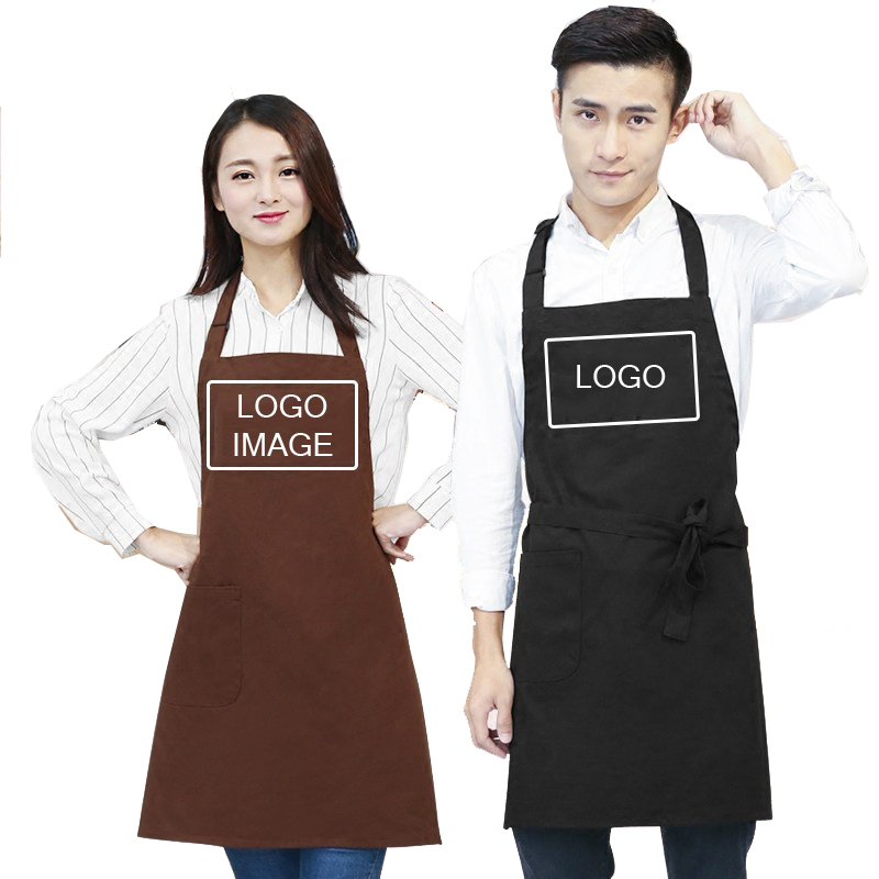 

Cotton Kitchen Cooking Aprons Baking Painting Household Men and Women Service Staff Clothes Custom Coffee Shop Apron