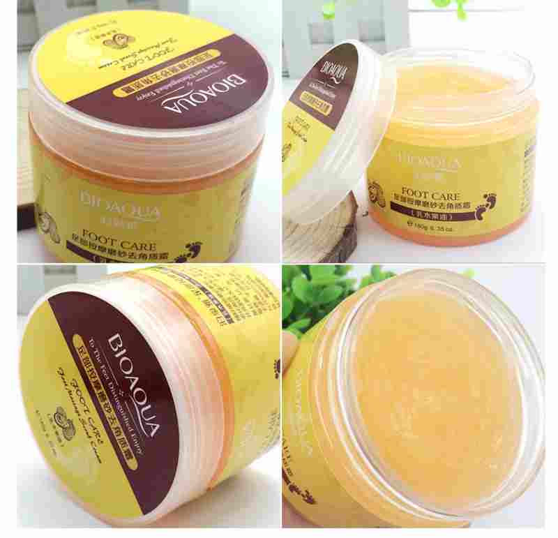 BIOAQUA Shea Butter Foot treatment Cream Chinese Herbal feet scrub massage Exfoliating Cream Feet Care Dead Skin Removal Smooth-image-435930841