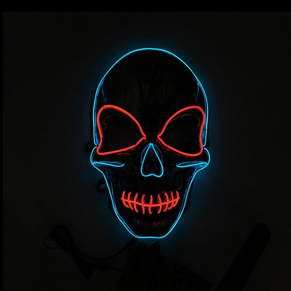 Halloween Mask Neon Masks LED Scary Skull Masque Skeleton Horror Maske