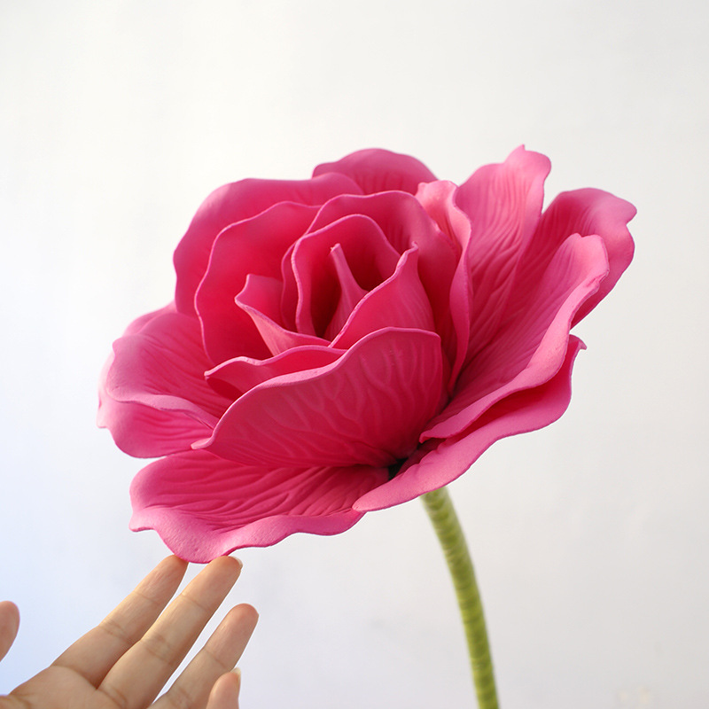 

Giant Rose PE Large Foam Flower Rose Artificial Flowers Wedding Decoration Backdrop Display Fake Flowers Road Leads Party Decoration Home, White