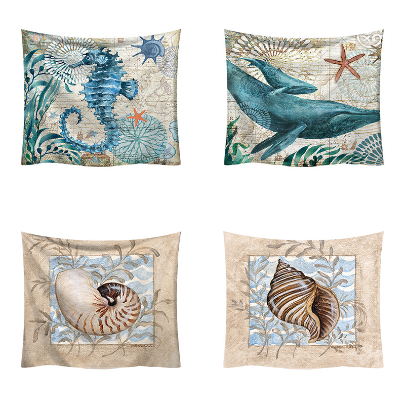 

Vintage marine printed tapestry tapestry decorative beach towel background cloth