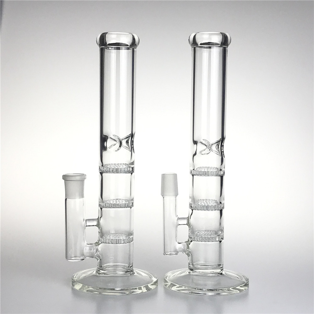 

New 10.5 Inch Glass Water Bongs with 18mm Female Male 3 Honeycomb Thick Beaker Recycler Heady Bong Dab Rigs for Water Smoking