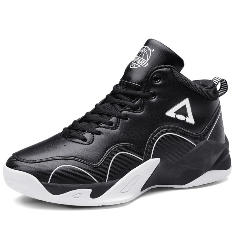 

Cheap 2019 new high-top basketball shoes couple models non-slip outdoor running shoes increase male students' two-color stitching bre