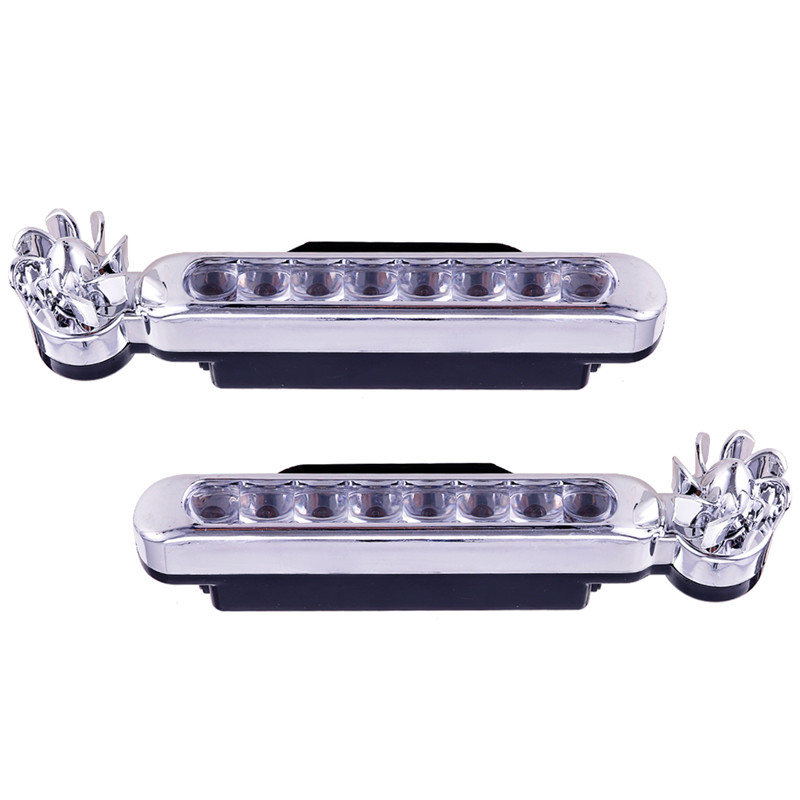 

New 2Pcs Wind Energy No Need External Power Supply Car Daytime Running Lights 8 LED DRL Daylight Headlight Lamp