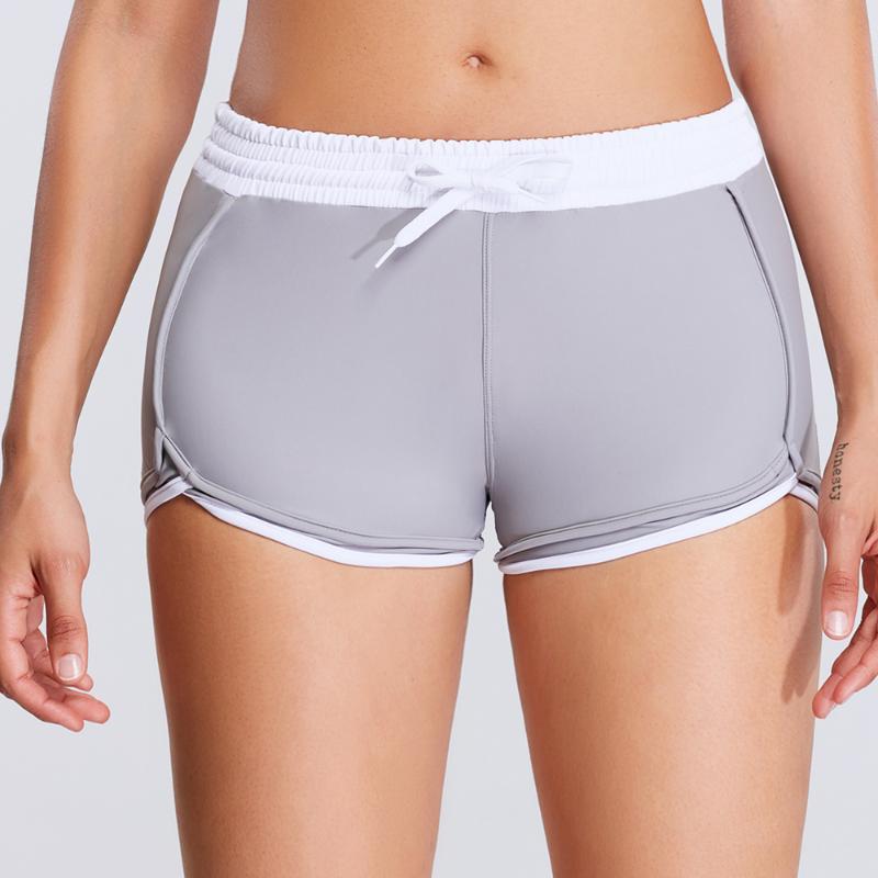 

Shorts Female Yoga Running Leggings Low Waist Tights Breathable Stretch Cultivate 3th Length Hot Women Sports Exercise Pants, Gray