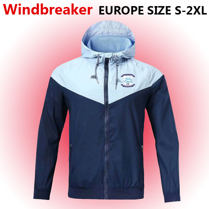 

Preston North End FC men Windbreaker full zipper jacket,Preston North End FC coat Hooded soccer Windbreaker coat Football Men's Jackets, 10