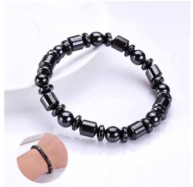 

Men Biomagnetic Multi-shaped Natural Stone Black Stone Magnetic Therapy Bracelet Magnetic Health Hand Bracelet