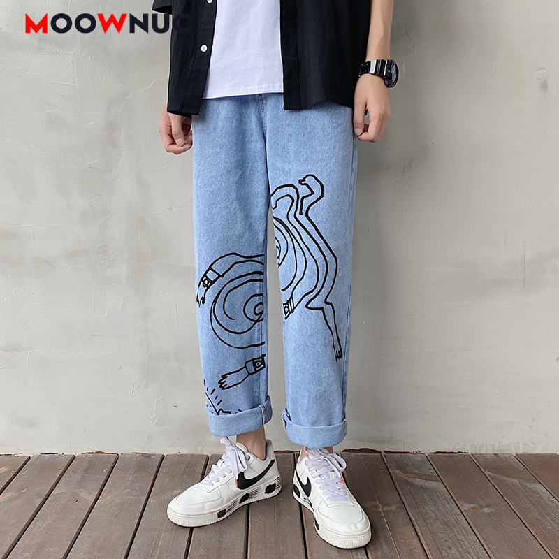 

Jeans For Men Denim Male MOOWNUC Casual Fashion Pants Streetwear Hip Hop Youth Full-length Fit 2020 New Spring Summer Sweatpants, 2077