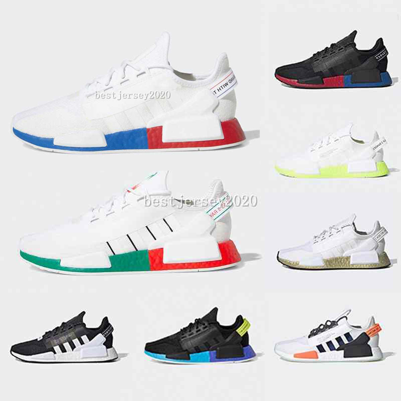 

2020 Aqua Tones Munich NMD R1 V2 Mens Running Shoes hu Human Race XR1 Pharrell Williams Core Black Men Women Sports designer Sneakers 36-45, 11