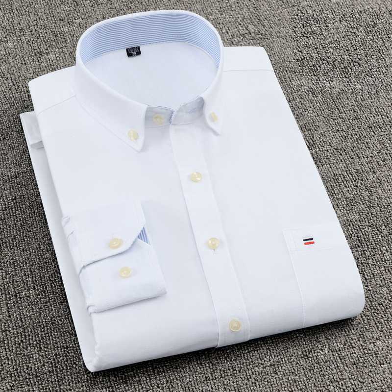Mens Shirt 100% Cotton Plus Size 6XL 7XL 8XL for Big Men 125kg Smart Casual Fashion Solid White Asian Size SCC222