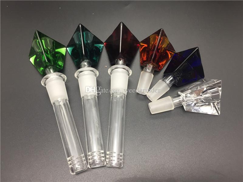

Colorful Diamond Triangle 14mm glass tobacco bowl Thick glass Downstem adapter Diffuser Down Stem for Glass oil rig bong