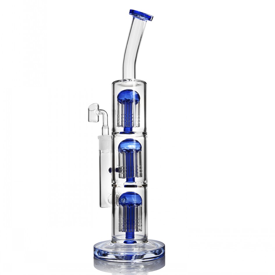 

Blue Glass Bongs Wax Tobacco Pipes Dab Accessories Heady Glass Water Bongs Recycler Oil Rigs 14mm banger Hookahs Shisha 12.9 inhcs