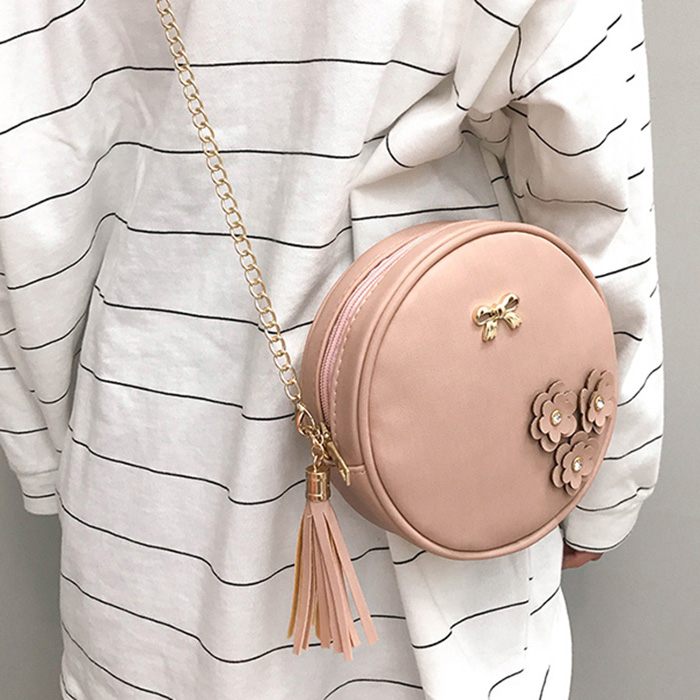 Women Round Sling Bag Shoulder Beg Tangan Korea Bags Handbagpink From Zidane5 46 60 Dhgate Com