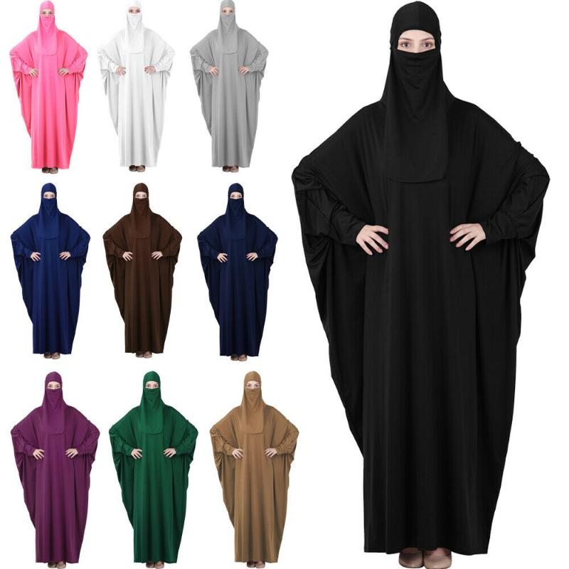 

Islamic Ramadan Prayer Abaya Dress Women Muslim Long Khimar Hijab Niqab Robe Burka Arab Dubai Headcover Gown Jilbab Kaftan 2pcs