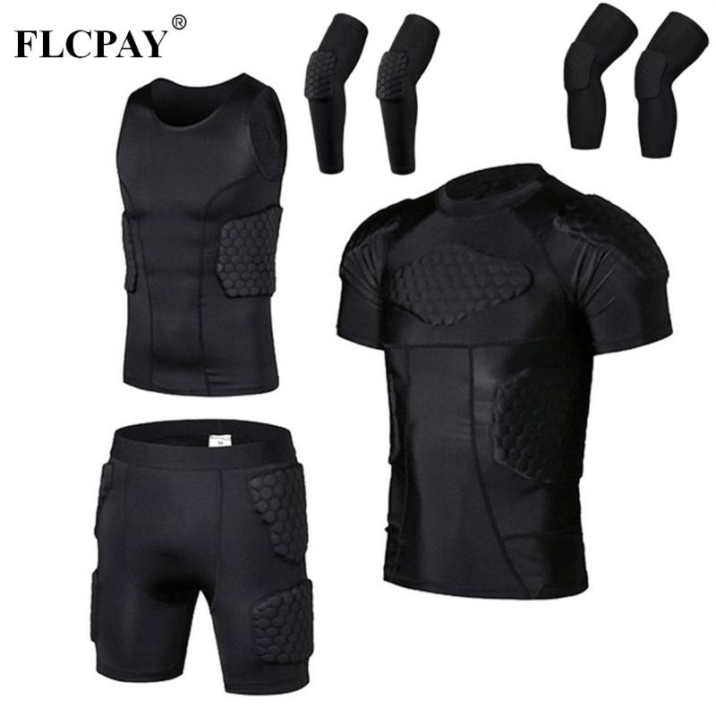 Men's Liner Compression Anti-Collision Suit Shorts Vest Knee Pads Football Basketball Skating Football Anti-Collision Clothing