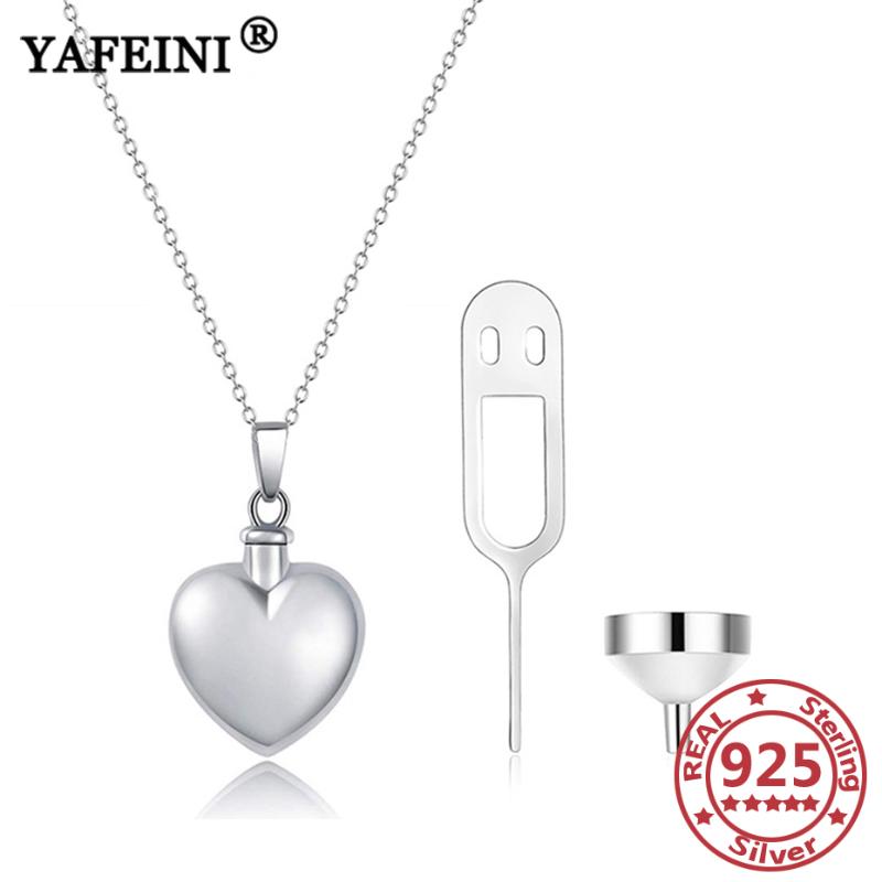

YAFEINI 925 Sterling Silver Heart Urn Necklaces for Ashes Pet Ash Casket Cremation Pendants Keepsake Pet Ashes Cremation Jewelry