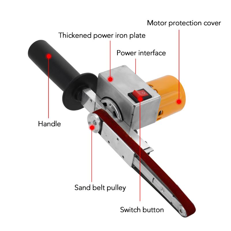 

Multifunctional Handheld Mini Sanding Angle Grinder Belt Sander Micro Polisher Electric Grinding Polishing Machine