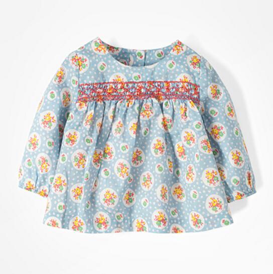 

Baby Kids Clothing Shirt Spring Fall girl Kids 100%Cotton Long Sleeve O-neck Flower print shirt kids causal Clothing shirt, As picture