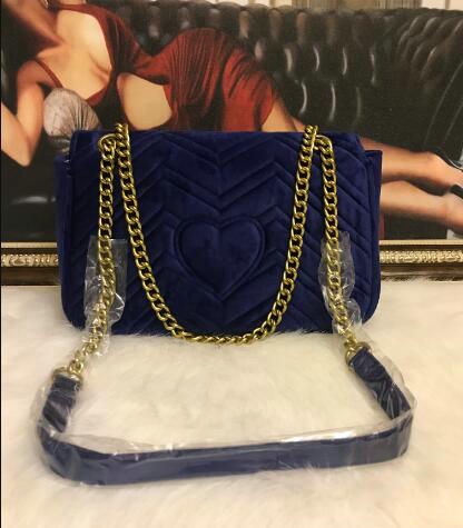 

2020 5A quality Women Shoulder Bags Classic Gold Chain 26cm Velvet Bag Heart Style Bag Handbag Tote Bags Messenger Handbags 0437, Red