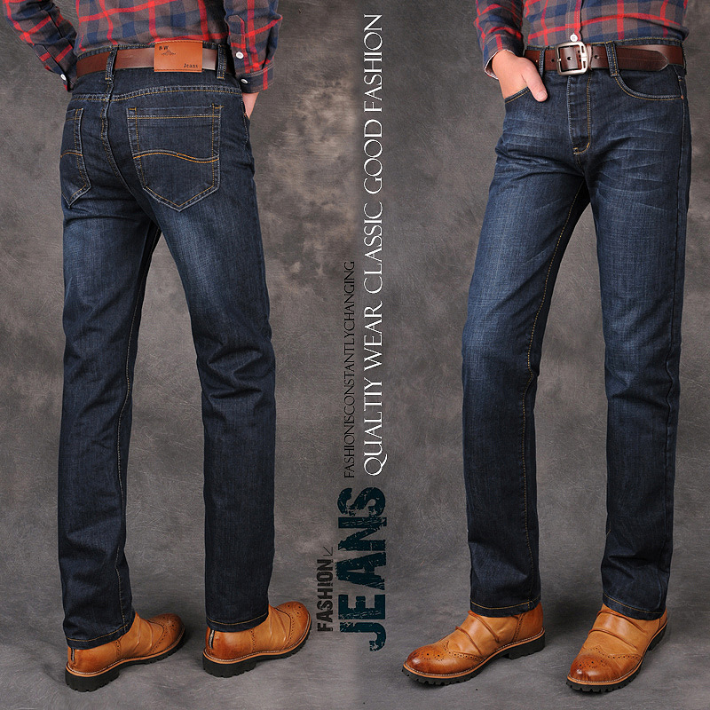 

New Spring Jeans Men Trend High Quality Youth Slim Fit Straight Jeans Men's Fashion Business Casual Cotton Pants, Blue