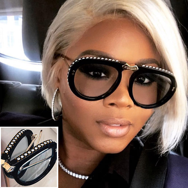 

RFOLVE Foldable Rhinestone Frame Sunglasses Women Summer New Style Pilot Sun Glasses Outdoor Travel UV400 Shades RX135