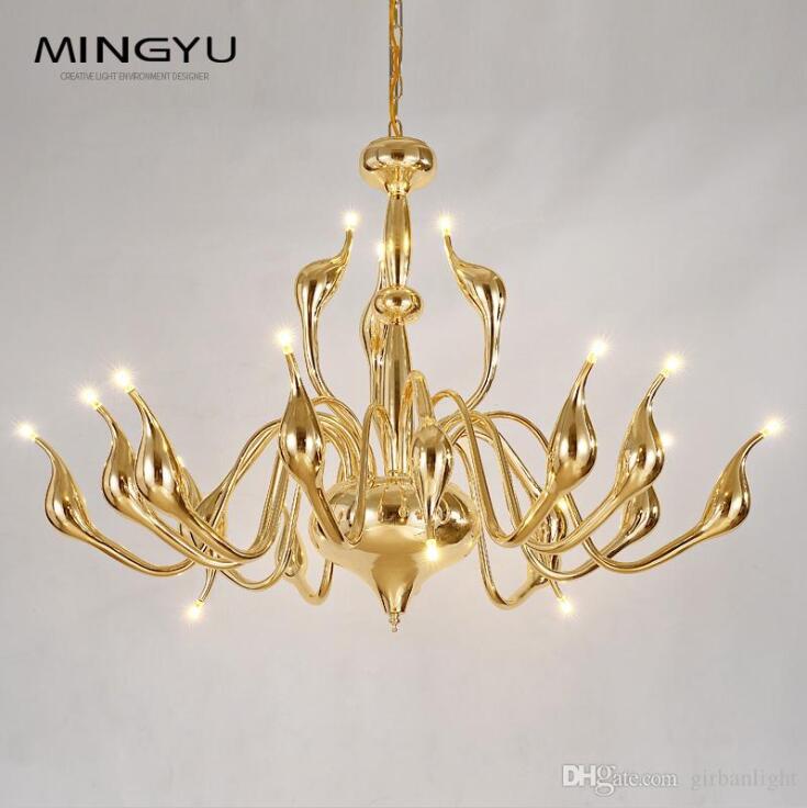 

Nordic Style Post Modern Lamp Iron Art Chandeliers for Home Decor Simple Designed Light Luxury Creative Swan Shaped Hanging Ceiling Chandelier