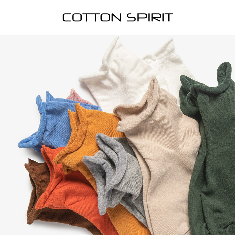 

Women's Thin Section Japanese Four Seasons Loose Mouth Tube Casual Pure Cotton Solid Color Gift Korean Roll Mouth Pile Socks, Black