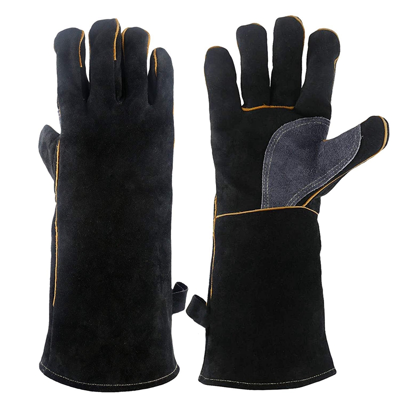 

Extreme Heat Fire Resistant Gloves Leather with Stitching Mitts Perfect for Fireplace Stove Oven Grill Welding Bbq Mig Pot